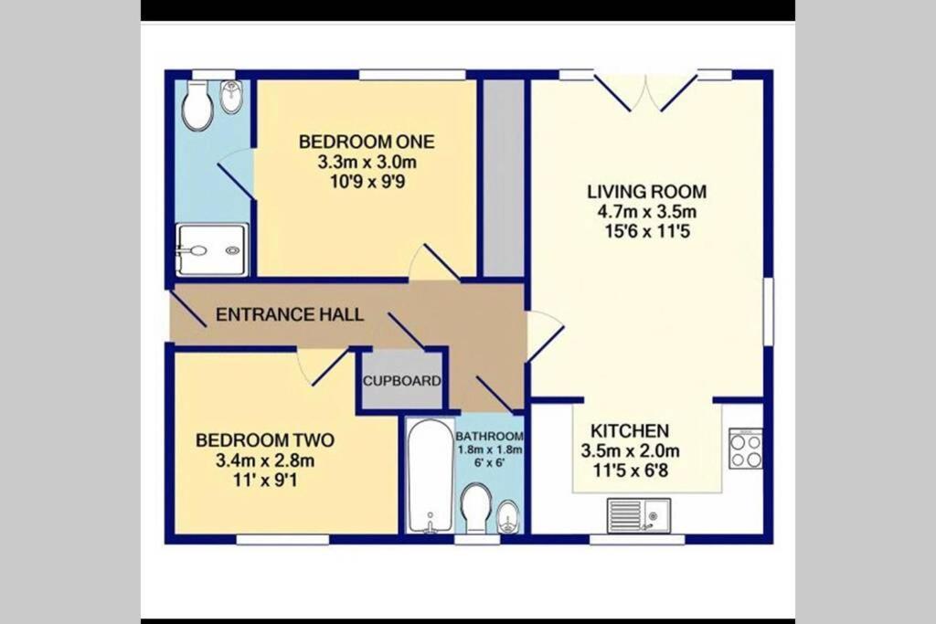 Mills Apartment - Two Bedroom En-Suite Apartment 노샘프턴 외부 사진